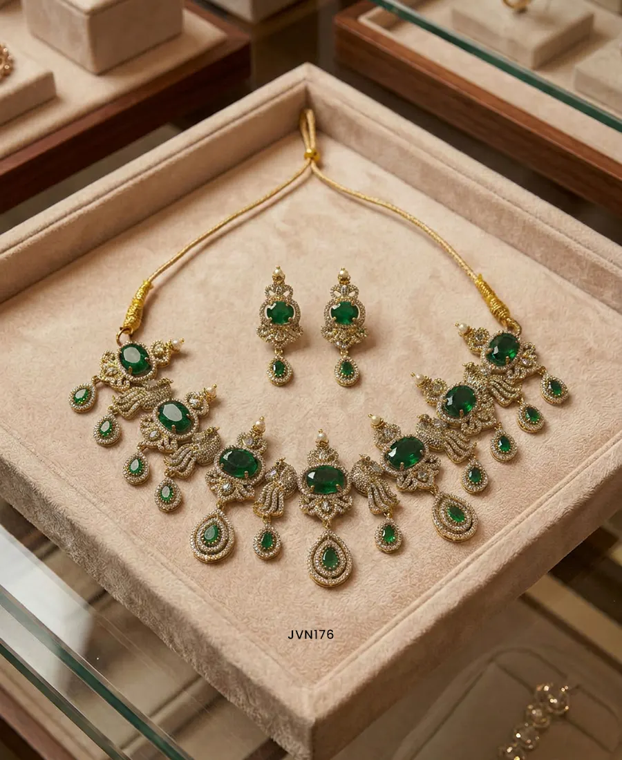 Victorian AD Stone Necklace and Earring