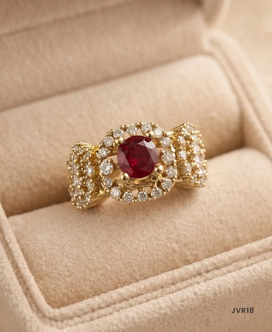 Round Cut AD Stone Halo Cluster Adjustable Ring